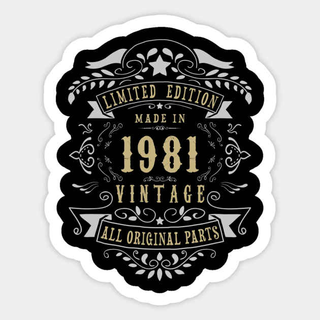 38 years old Made in 1981 38th Birthday Gift Sticker by bummersempre66